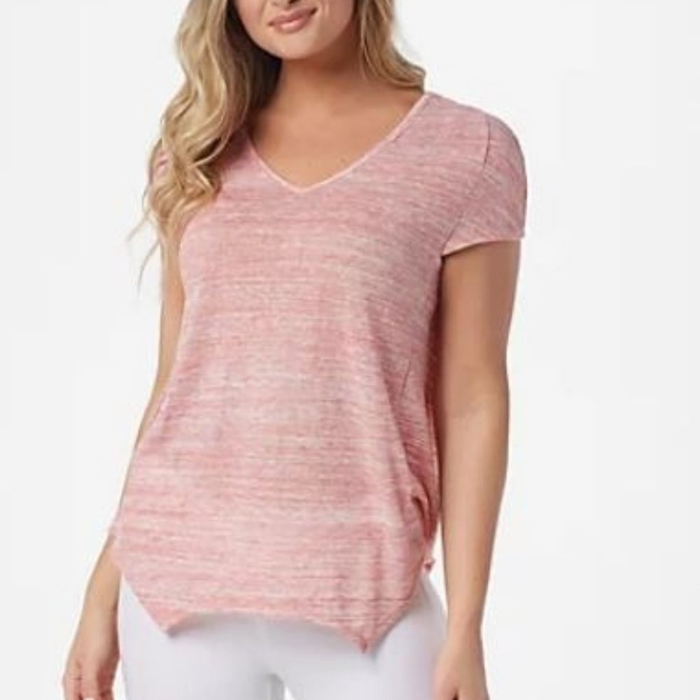 Lisa Rinna Collection V-Neck Burnout Top 8036